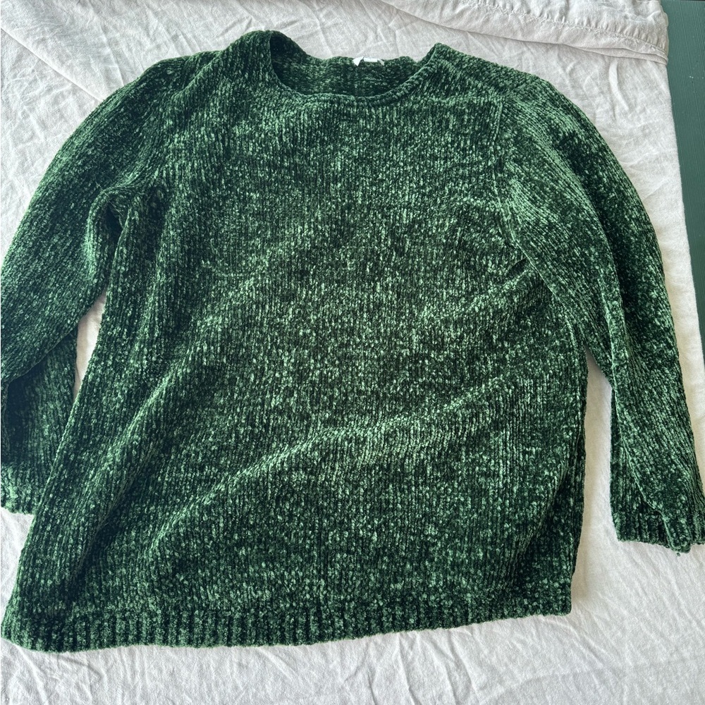 JJill - Chenille Sweater - Green - Size Large